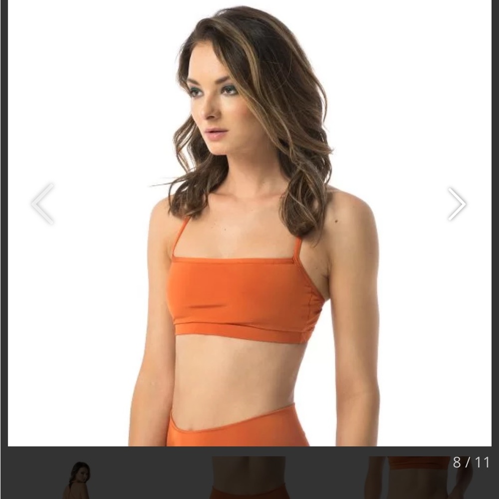 Poledancerka terracotta orange pole dance set top and bottom size small